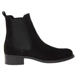 $525 La Canadienne Sara Bootie Black WEATHERPROOF Suede STRETCH ZIP 8 (MG26)